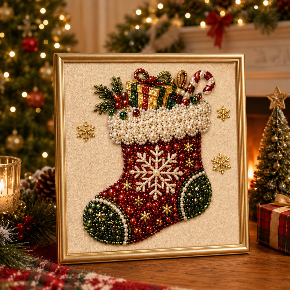 Custom Pearl Art - For Family - DIY Christmas Canvas Kit