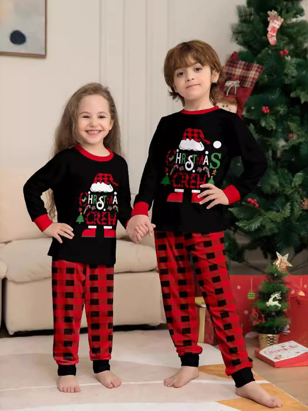 Full Size Matching Family Christmas Pajamas Set with Festive Graphic Plus Size