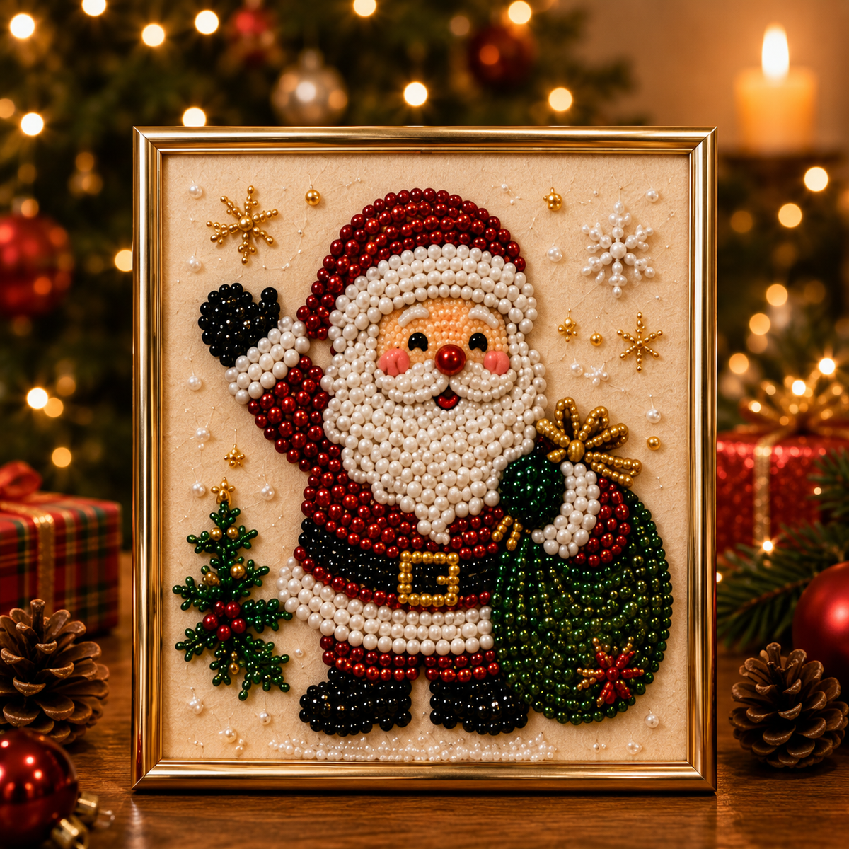 Custom Pearl Art - For Family - DIY Christmas Canvas Kit