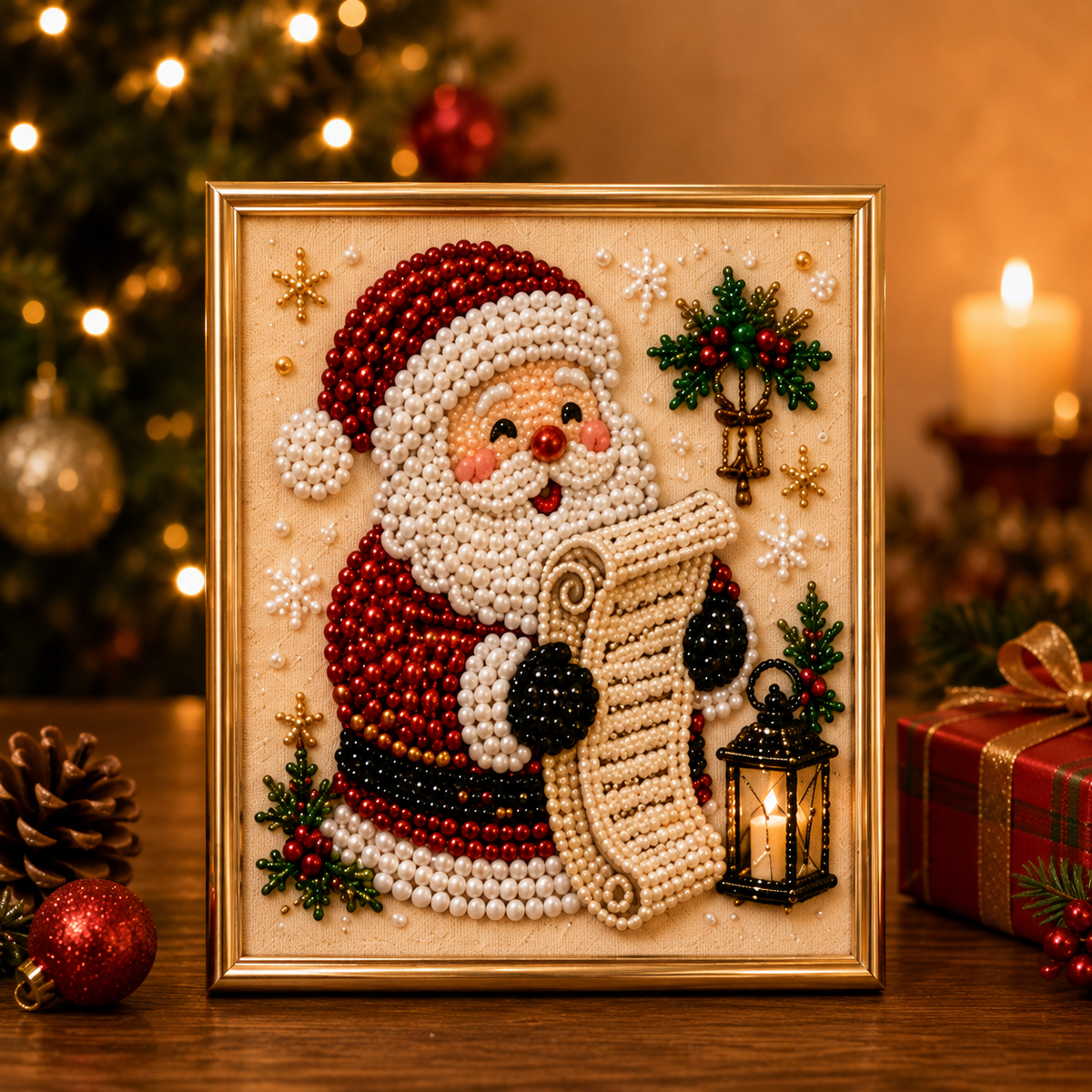 Custom Pearl Art - For Family - DIY Christmas Canvas Kit