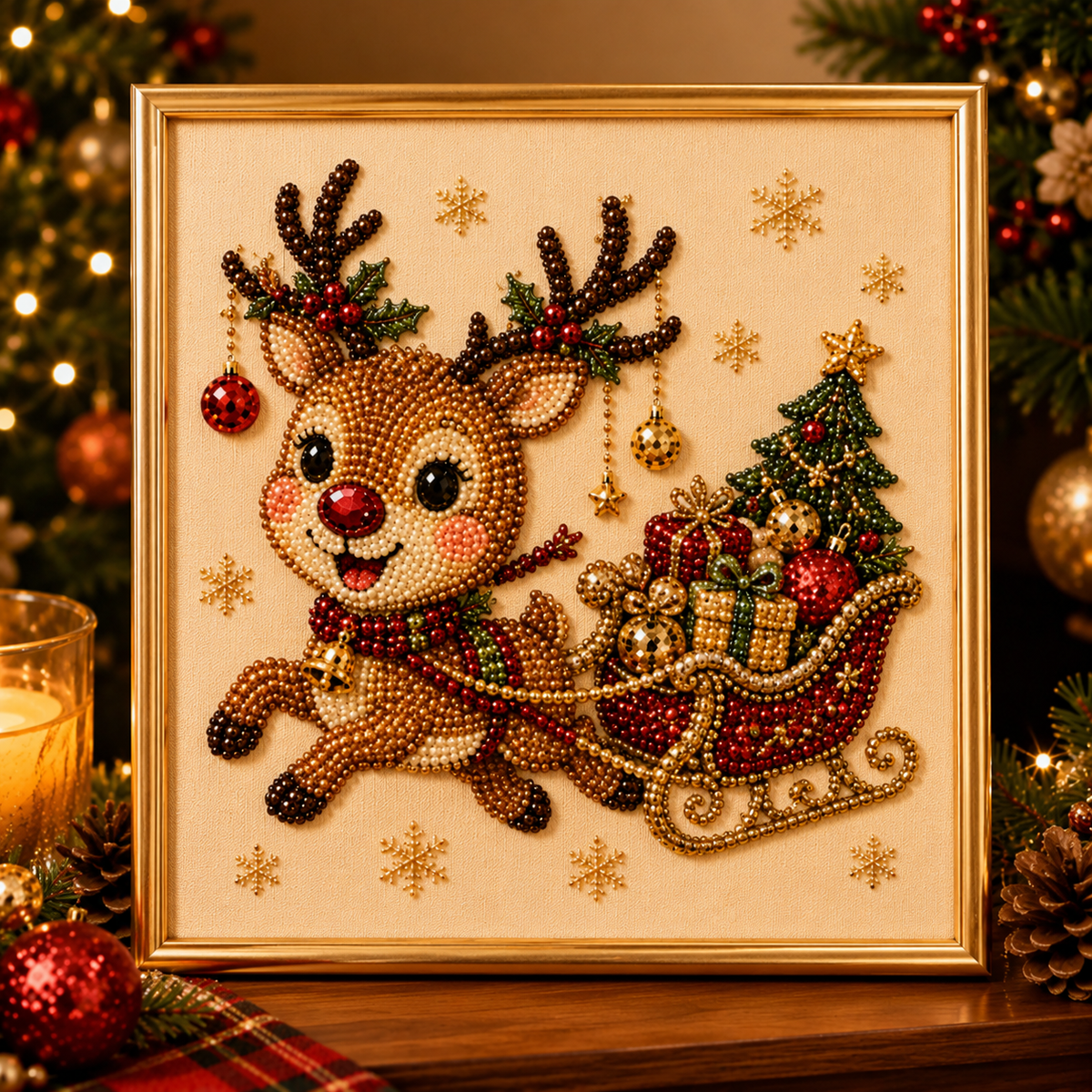 Custom Pearl Art - For Family - DIY Christmas Canvas Kit