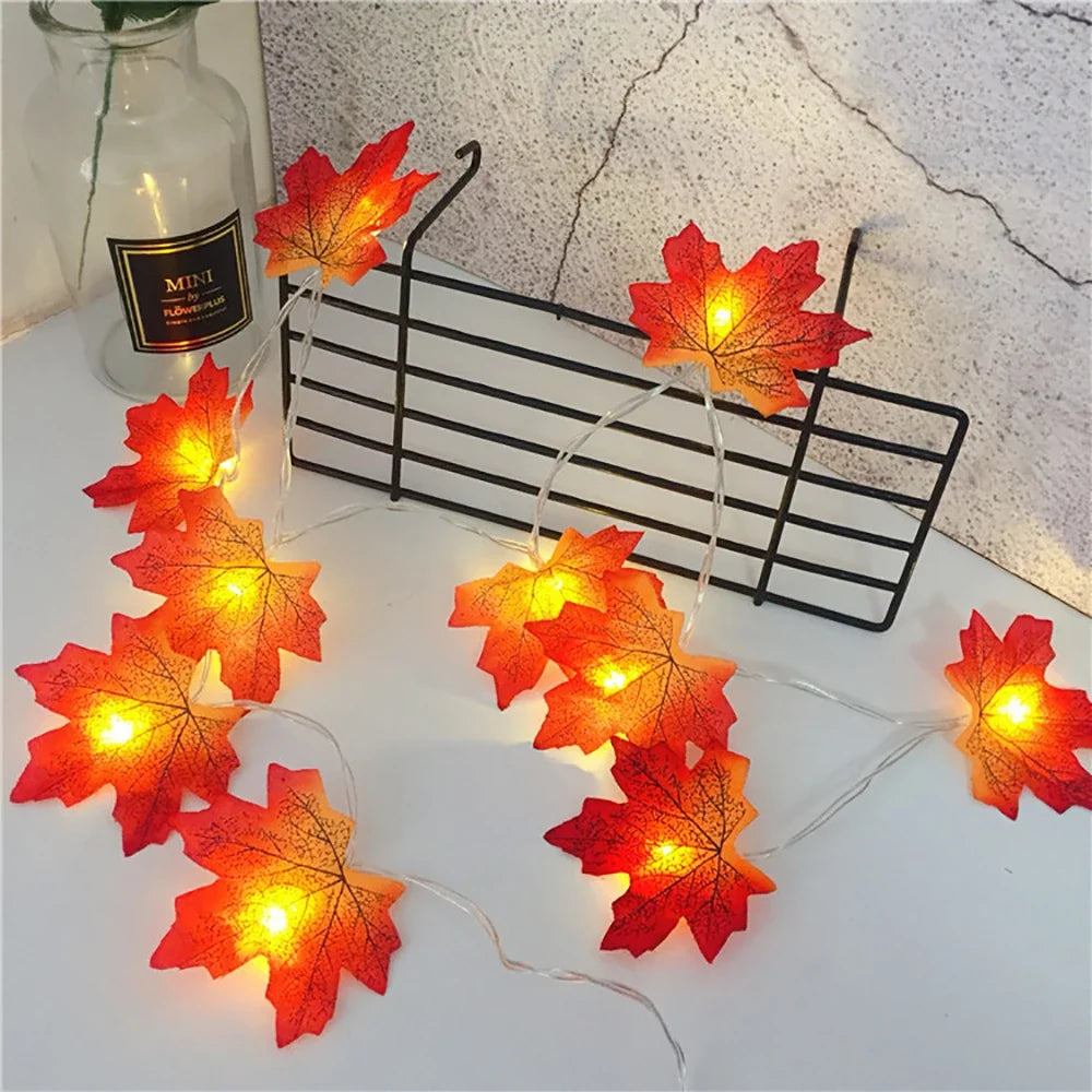 Autumn Glow™ LED Maple Leaf Garland Lights