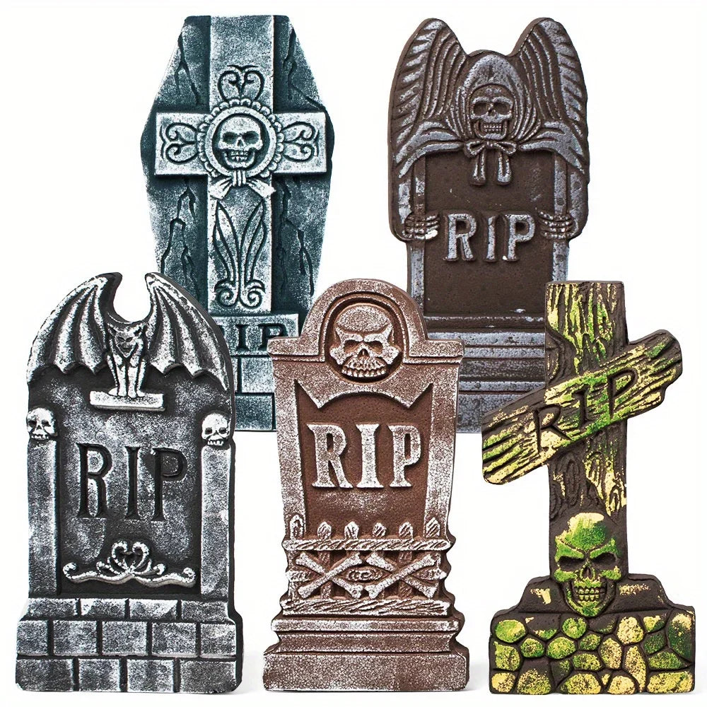 Halloween Foam Tombstones For Outdoor Graveyard Party Decor With Stakes