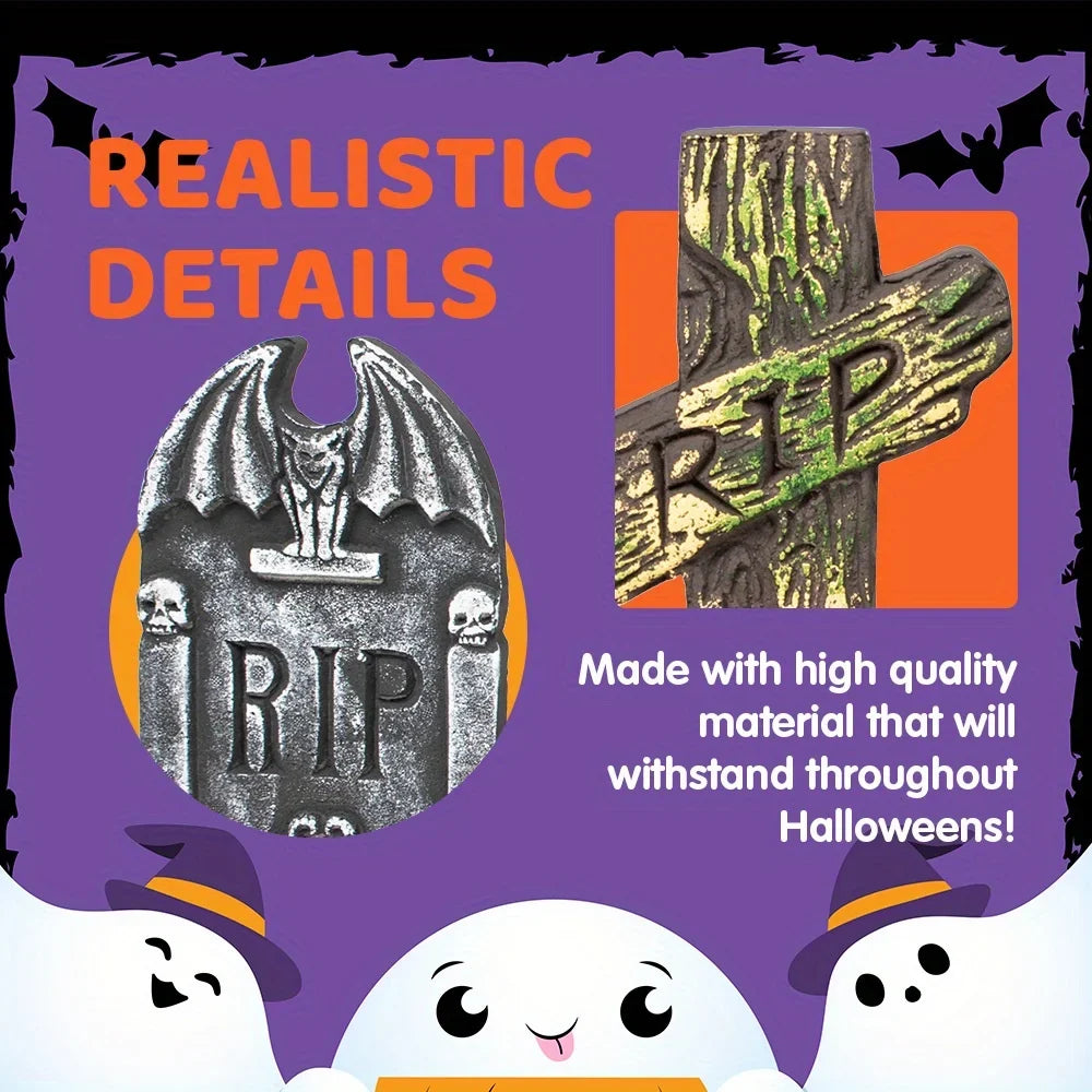 Halloween Foam Tombstones For Outdoor Graveyard Party Decor With Stakes