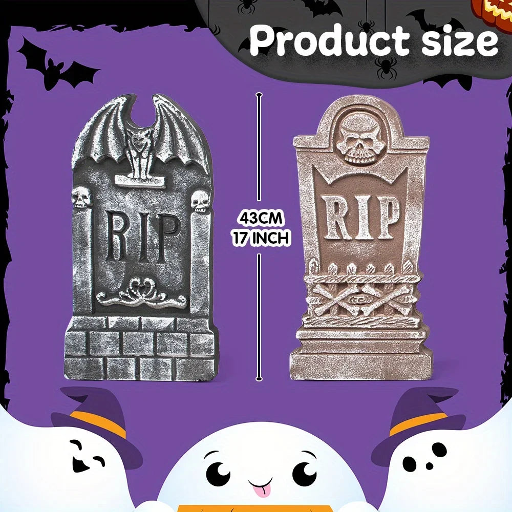 Halloween Foam Tombstones For Outdoor Graveyard Party Decor With Stakes