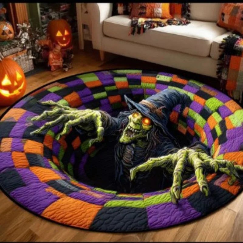 VortexBone™ Rug 💀🌀 — 3D Illusion Halloween Décor