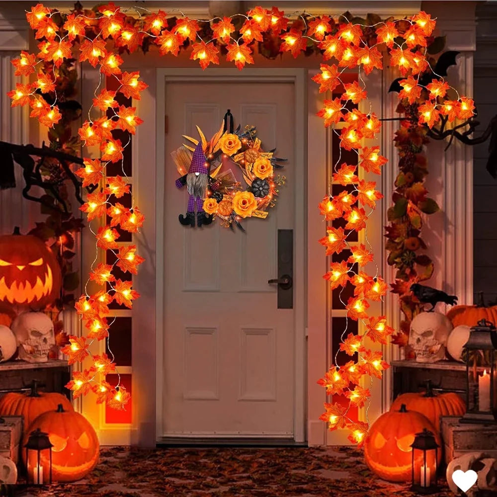 Autumn Glow™ LED Maple Leaf Garland Lights