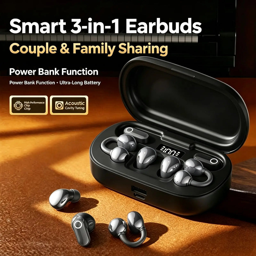 PowerBuds™ 3-in-1 🎧🔋 — Wireless Audio & Portable Power