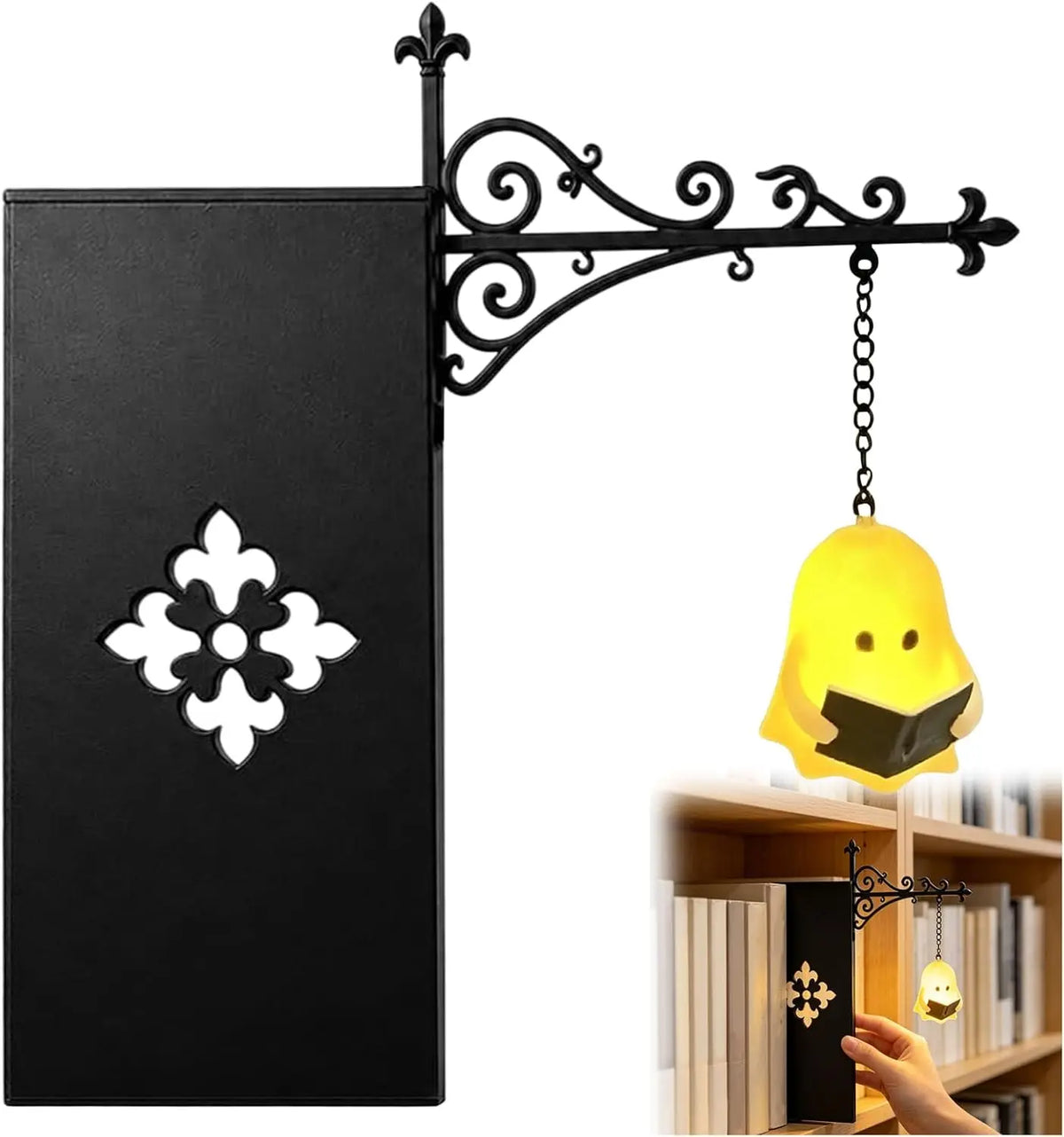 LED Bookshelf Lamp - Retro Halloween Mini Reading Light with Warm Glow | Home Library Decor
