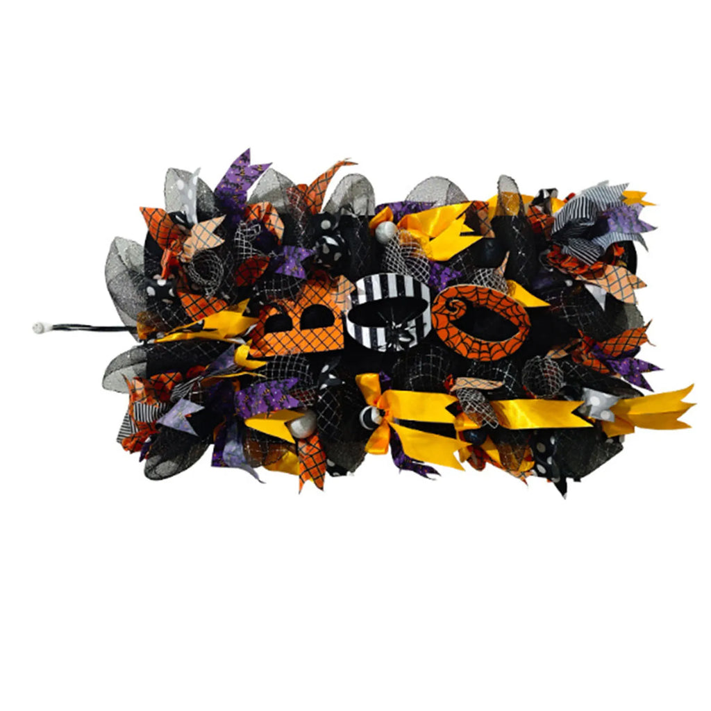 Spooky Halloween Wreath For Door Decoration And Holiday Party Display