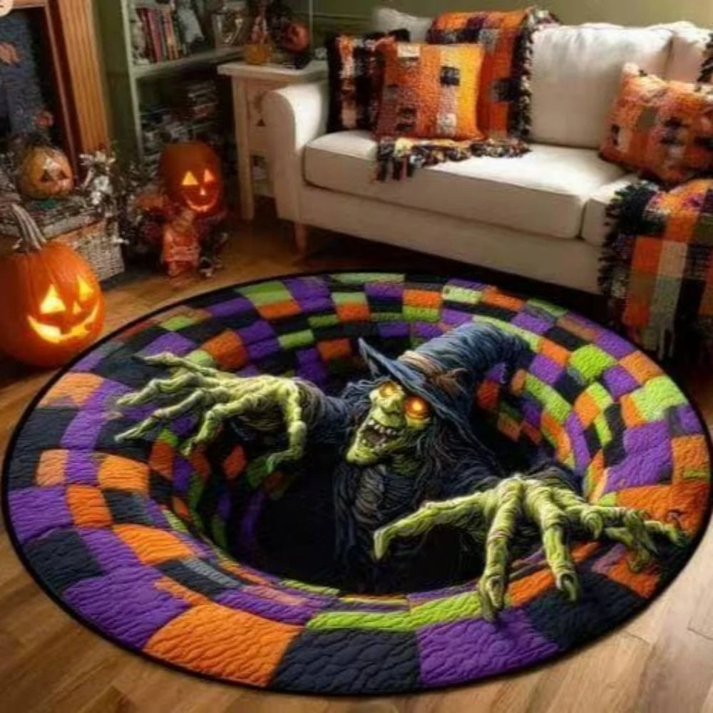 VortexBone™ Rug 💀🌀 — 3D Illusion Halloween Décor