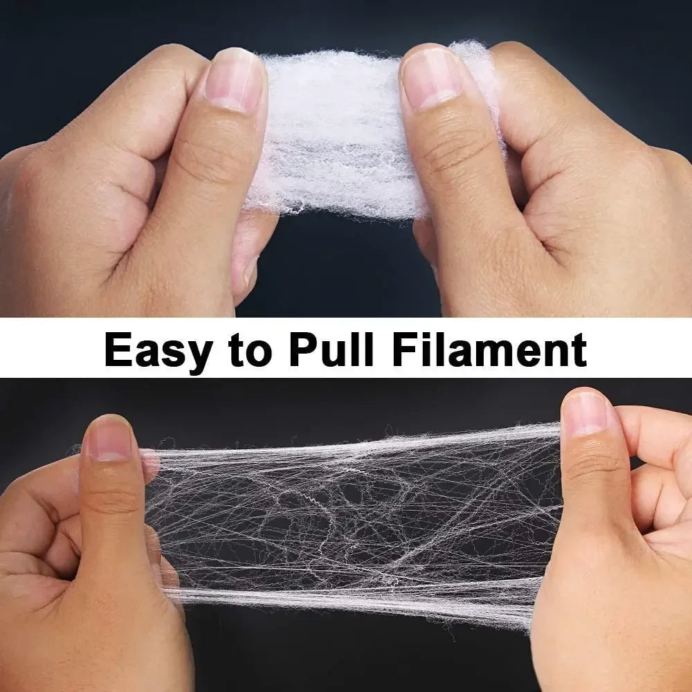 Halloween Decoration White Spider Web Artificial Stretchy Cobweb for Halloween Scary Home Party Scene Props Haunted House Decor