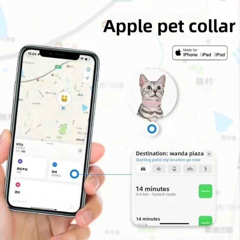 Mini Bluetooth Collar GPS Pet Tracker.
