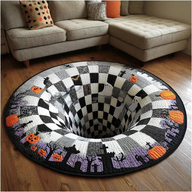 VortexBone™ Rug 💀🌀 — 3D Illusion Halloween Décor