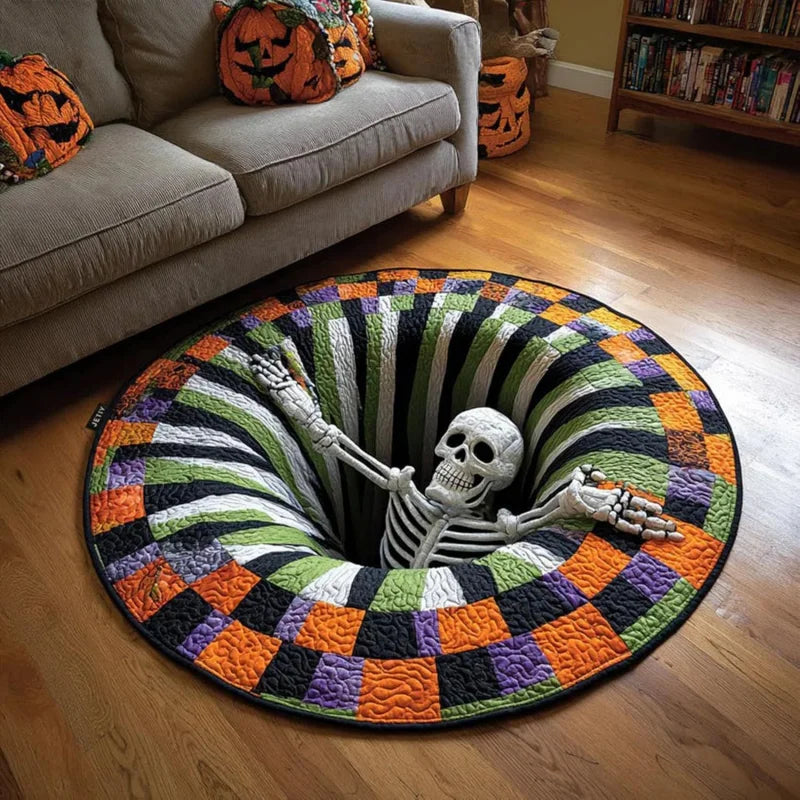 VortexBone™ Rug 💀🌀 — 3D Illusion Halloween Décor