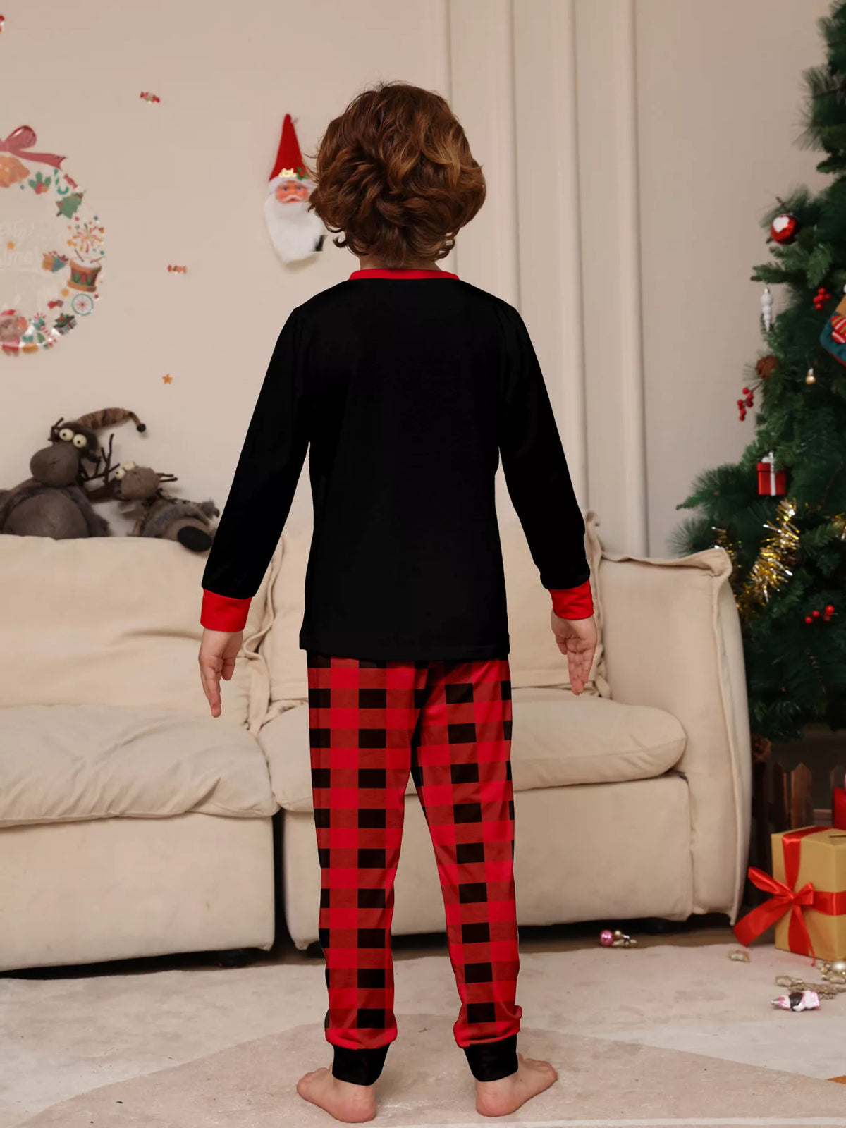 Full Size Matching Family Christmas Pajamas Set with Festive Graphic Plus Size