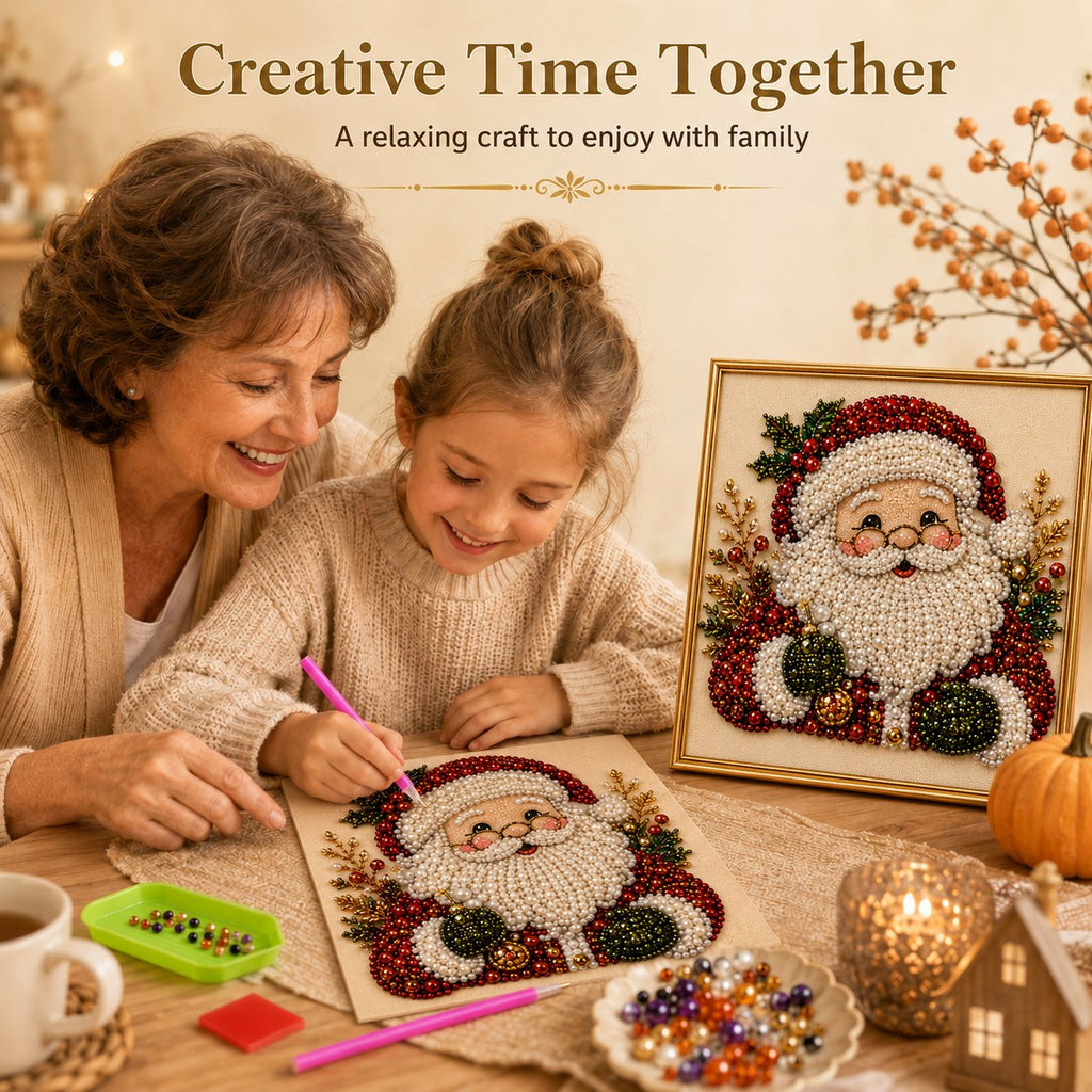Custom Pearl Art - For Family - DIY Christmas Canvas Kit